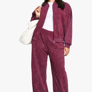 Plus Zip Through Bomber Straight Leg Jogger Tracksuit