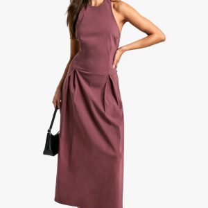 Bengaline Halter Neck Midaxi Skater Dress