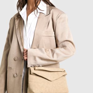Fold Over Chain Handle Cross Body Bag