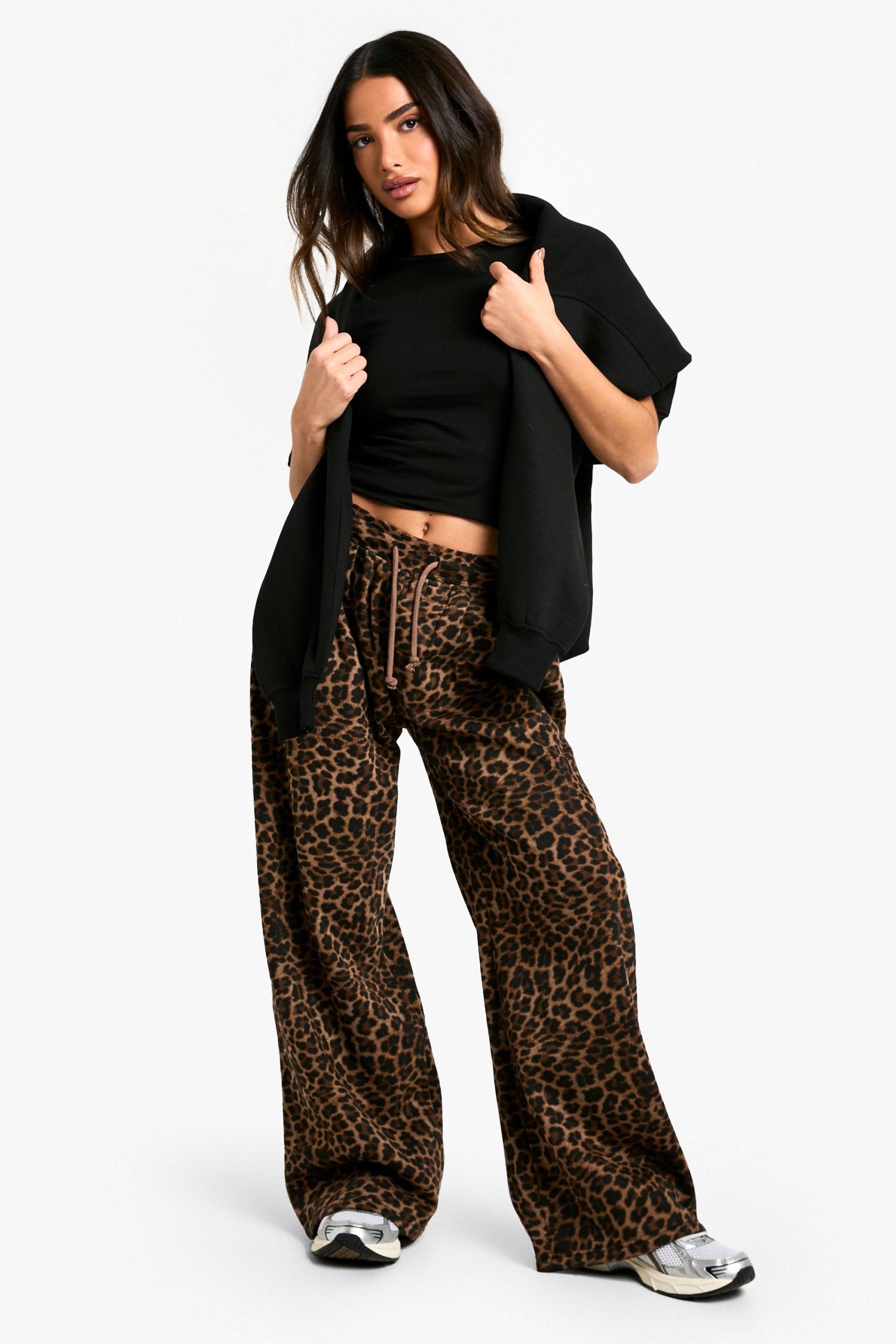 Petite Leopard Wide Leg Jogger - Image 3