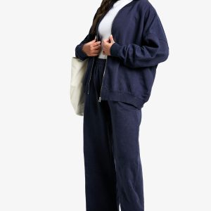 Washed Zip Through Bomber Straight Leg Tracksuit