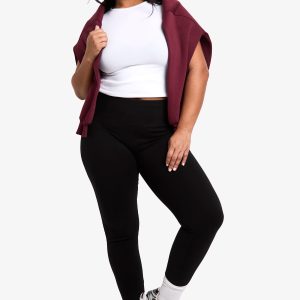 Boohoo Basics Plus High Waisted Deep Waistband Legging