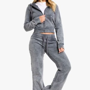 Washed Low Rise Fitted Flared Jogger