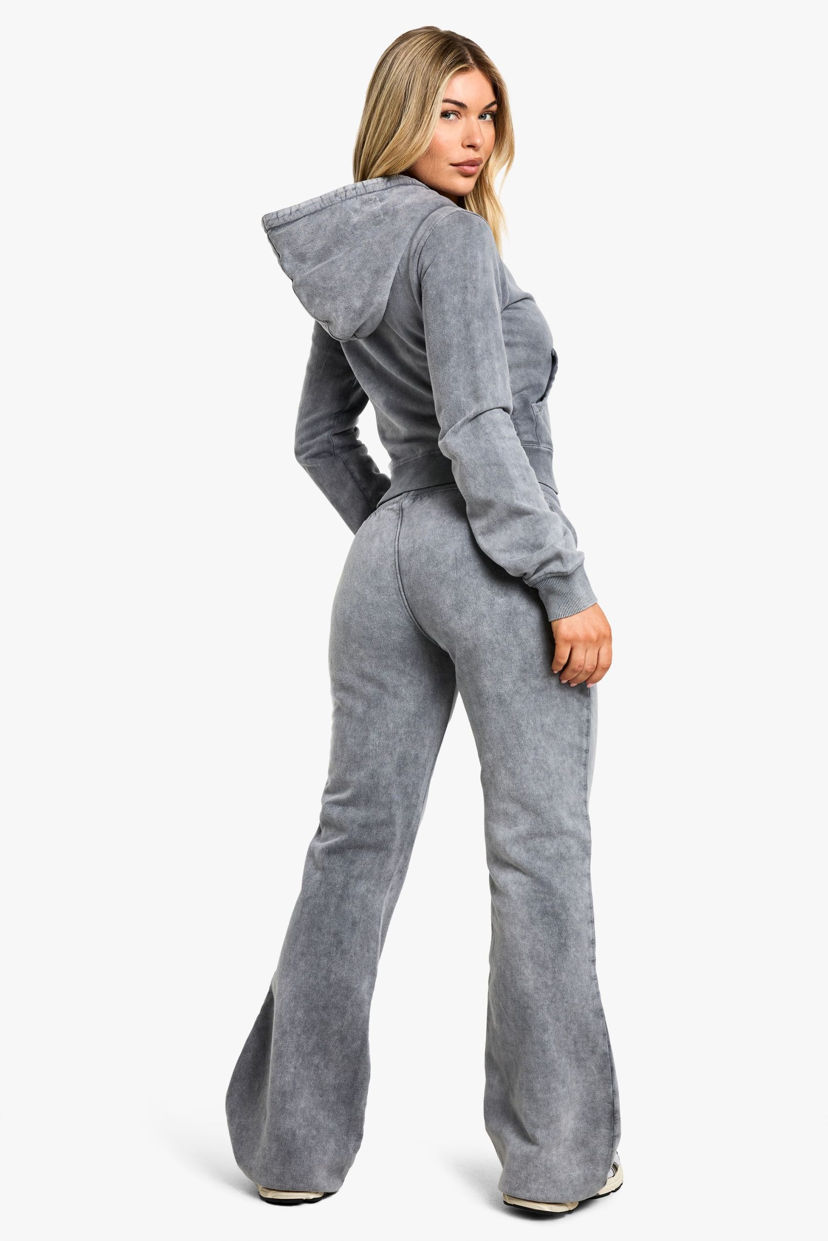 Washed Low Rise Fitted Flared Jogger - Image 2