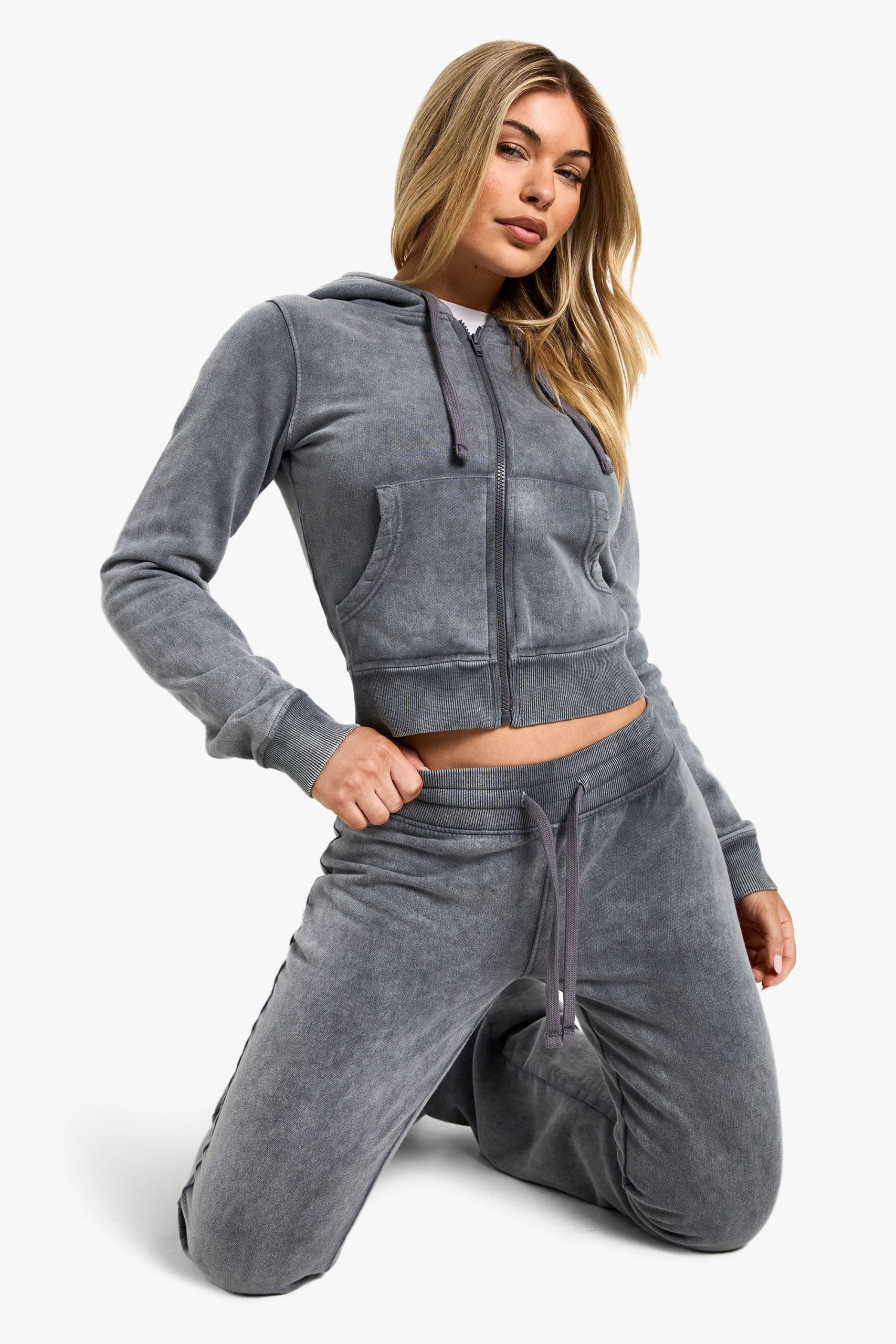 Washed Low Rise Fitted Flared Jogger - Image 3