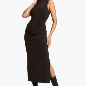 Ruched Waist Sleeveless Midaxi