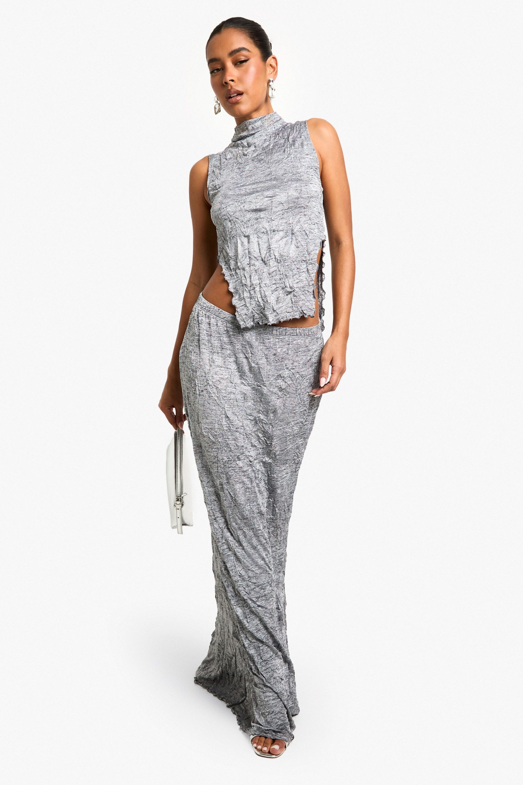 Crinkle Marl Maxi Skirt - Image 3