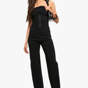 Bengaline Halterneck Corset Jumpsuit