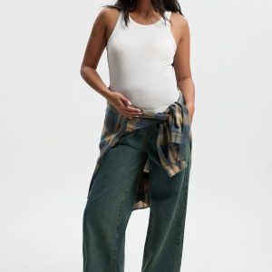 Maternity Over The Bump Wide Leg Jeans