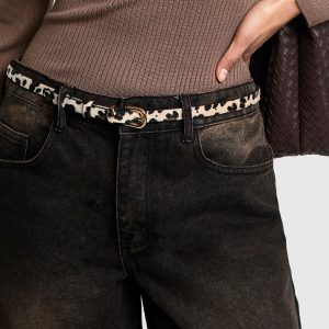 2 Pack Leopard And Suedette Belt