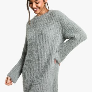 Soft Crew Neck Jumper Dress