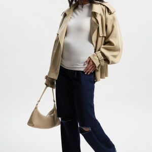 Maternity Over The Bump Ripped Knee Boyfriend Jeans