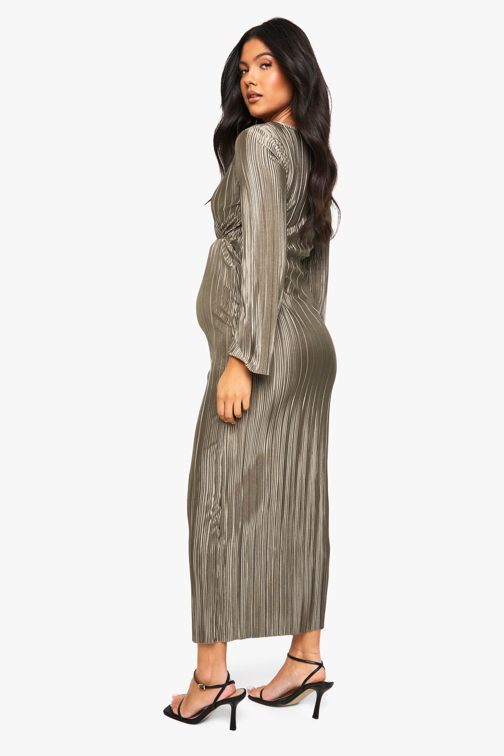 Maternity Plisse Batwing Midaxi Dress - Image 2