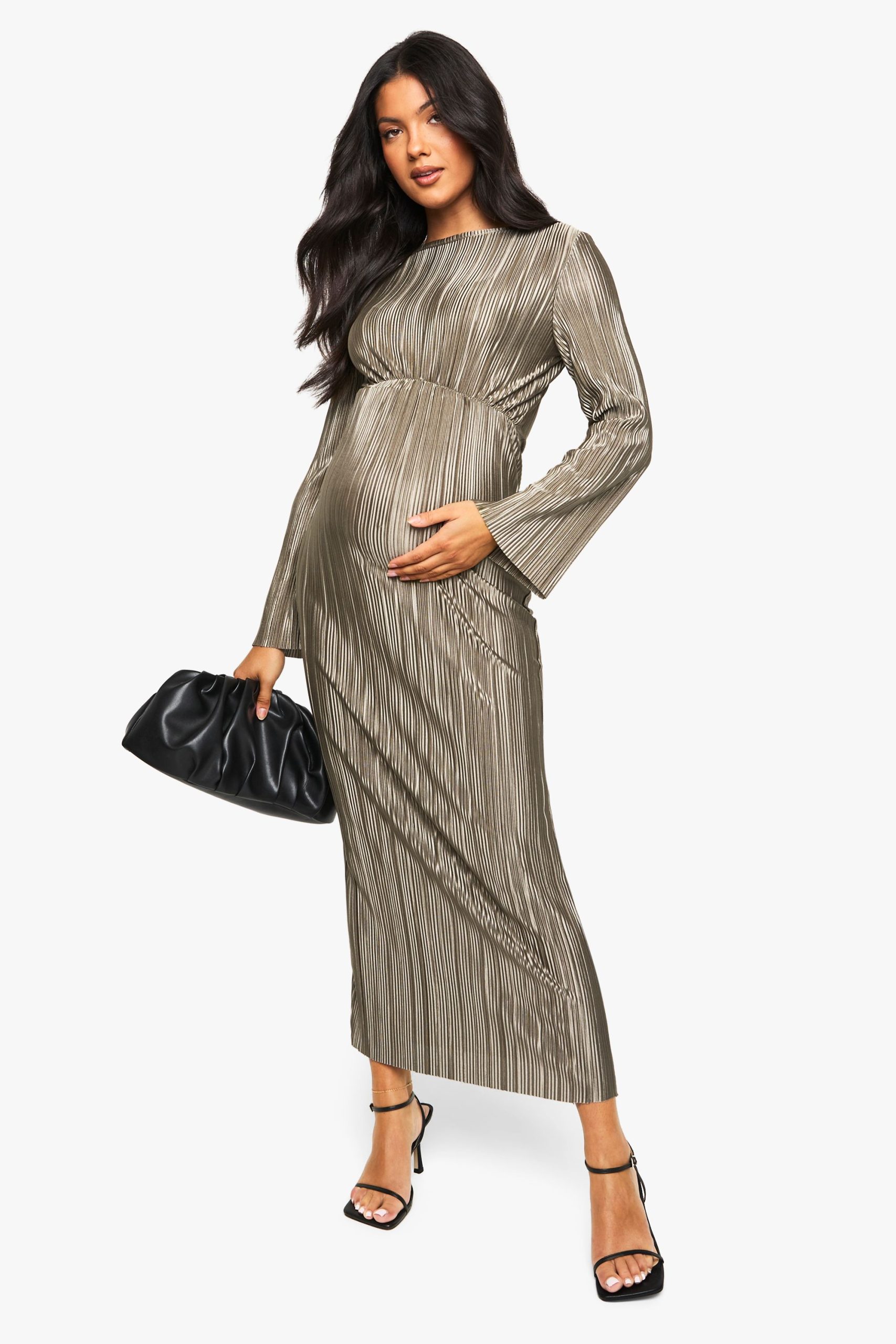 Maternity Plisse Batwing Midaxi Dress - Image 3