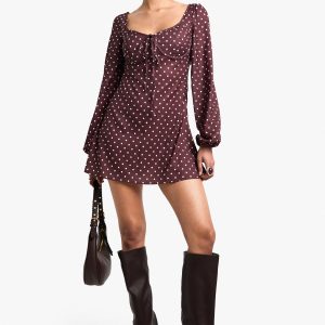 Polka Dot Milkmaid Mini Dress