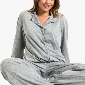 Petite Long Sleeve Shirt & Trousers Pyjama Set