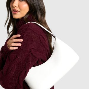 Shiny Pu Shoulder Bag With Crossbody Strap