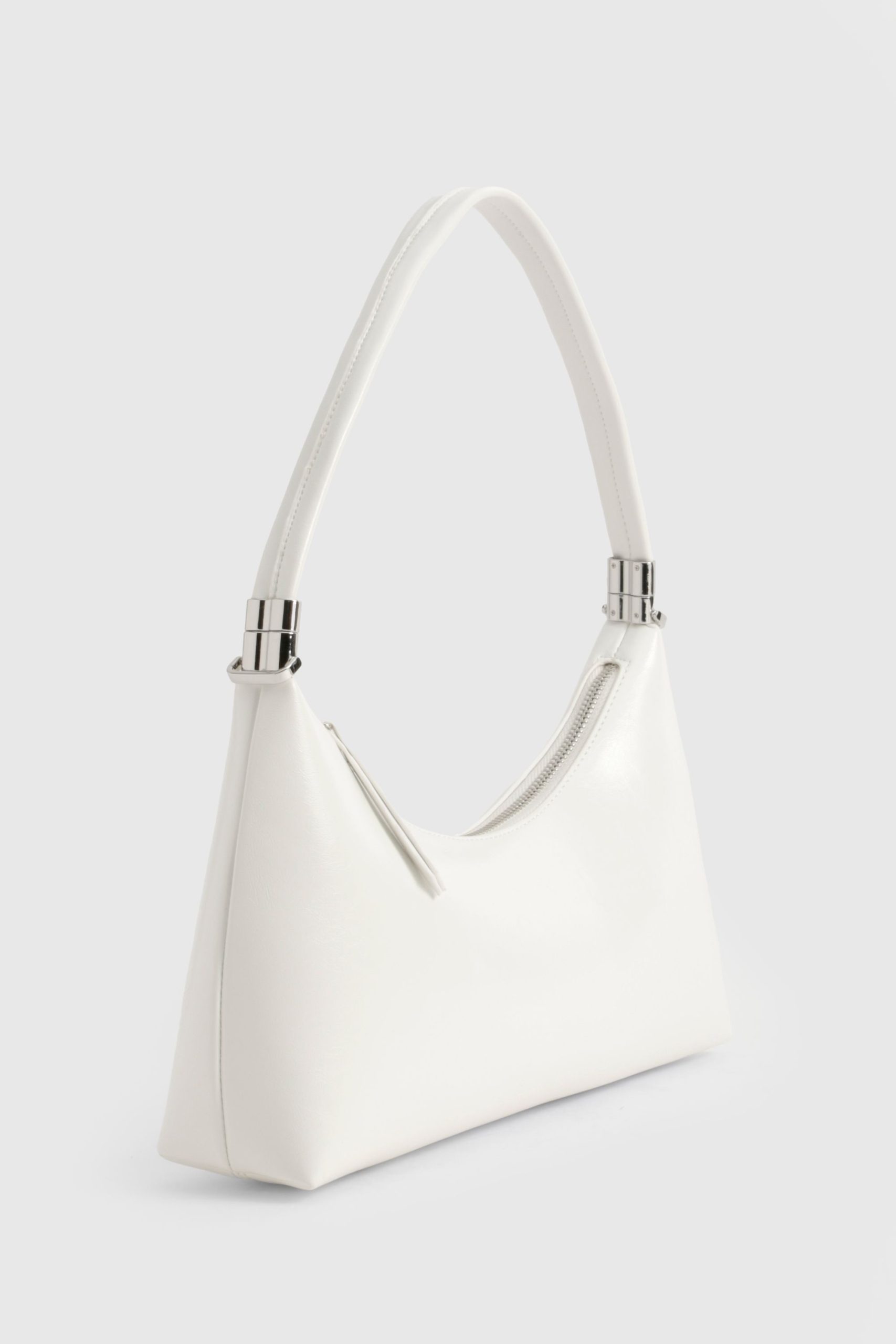 Shiny Pu Shoulder Bag With Crossbody Strap - Image 3