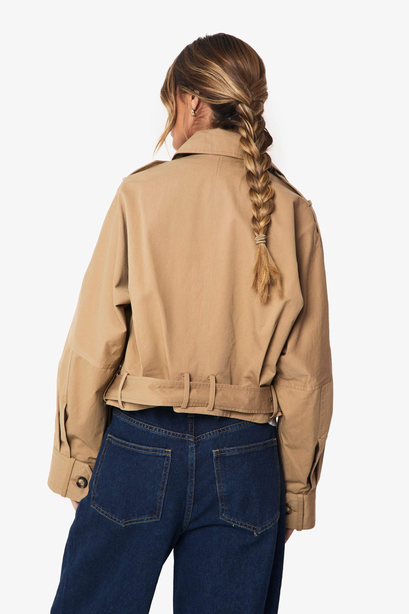 Short Belted Utility Trench Coat - Image 2