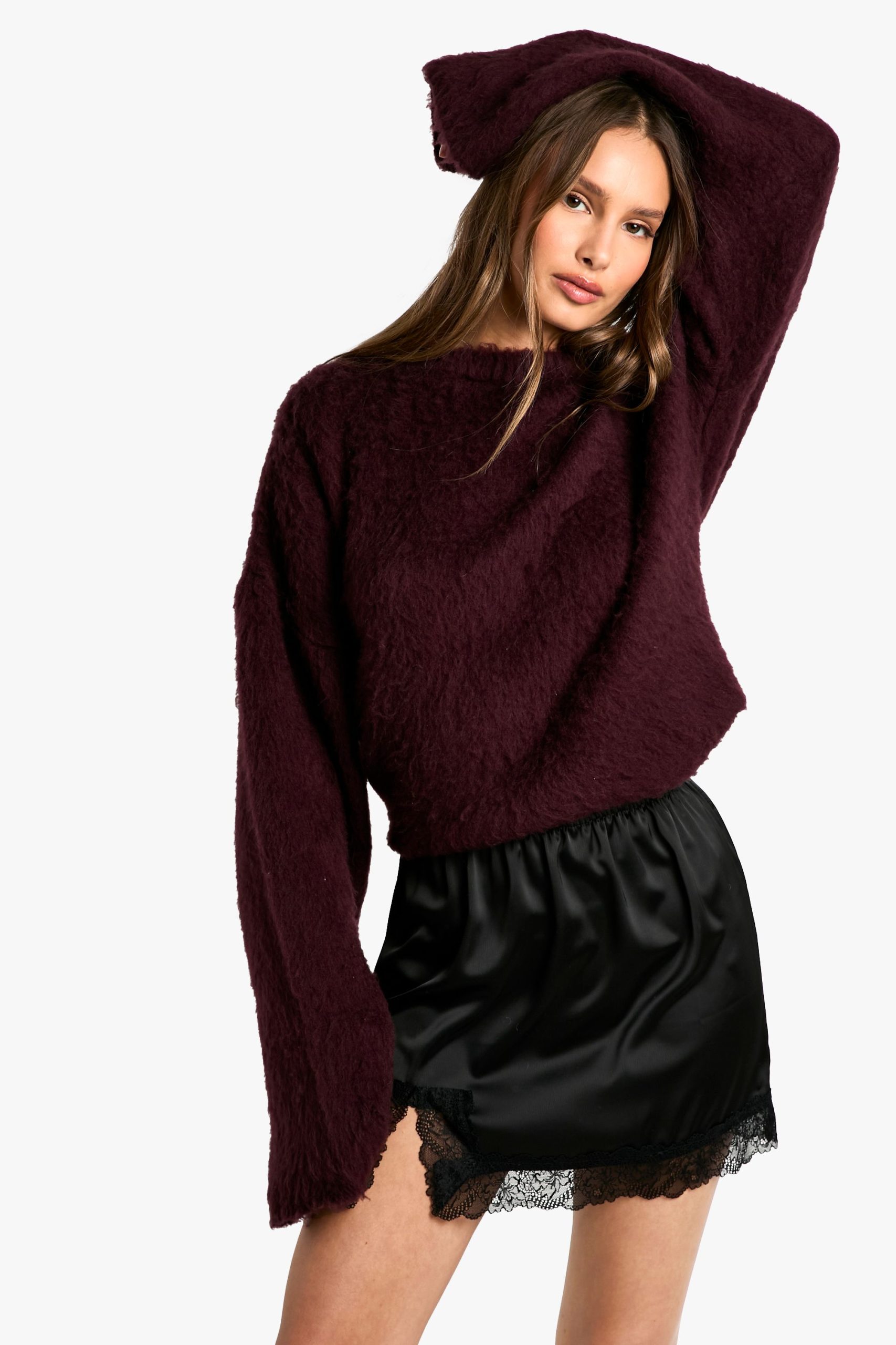 Satin Lace Trim Mini Skirt - Image 4