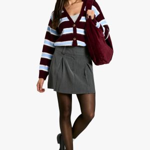 Plain Pleated Mini Skirt