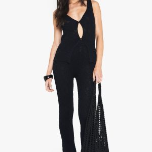 Knitted Crochet Flare Trouser
