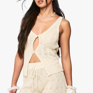 Tie Waist Knitted Crochet Short