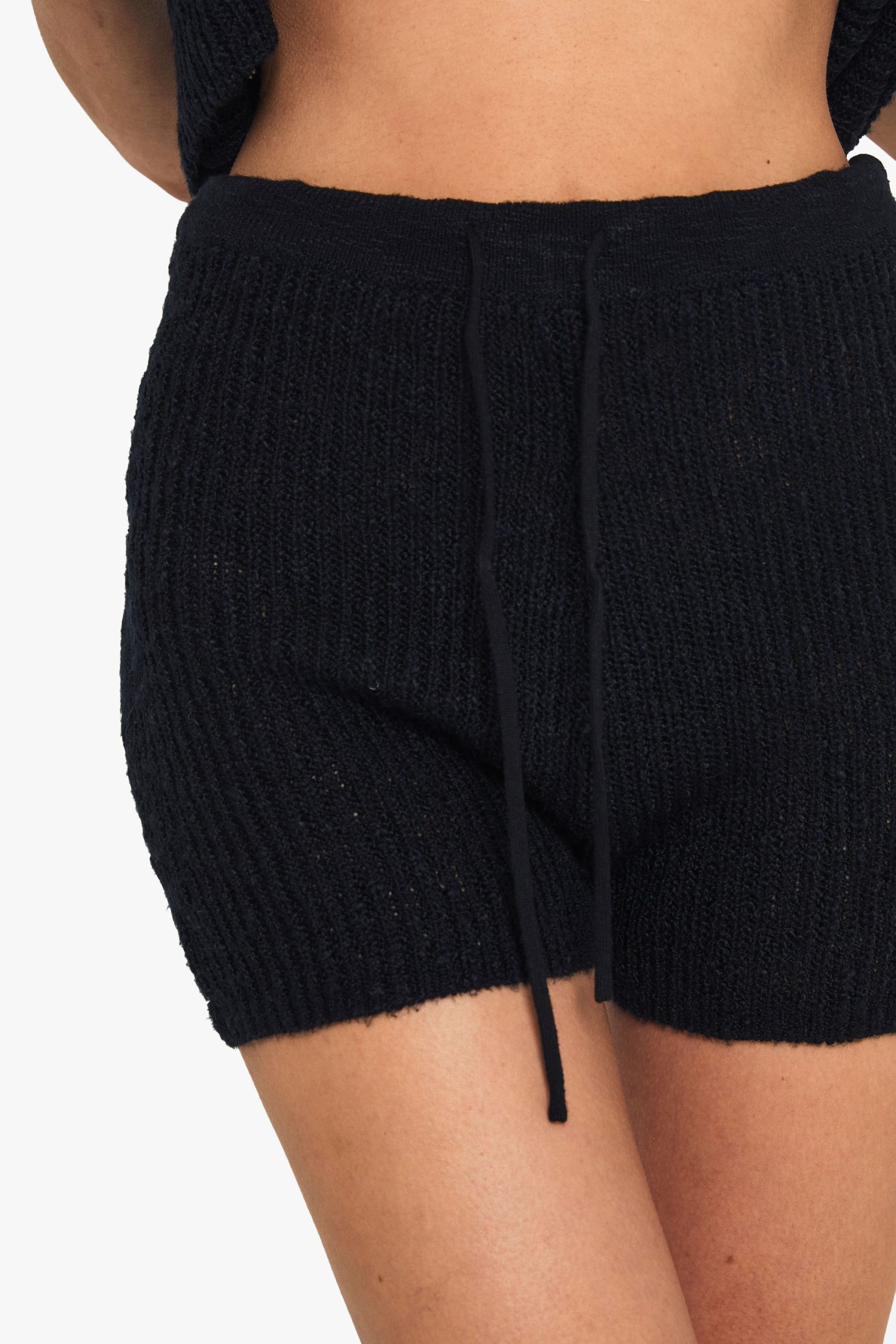 Tie Waist Knitted Crochet Short - Image 4