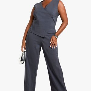 plus bengaline waistcoat jumpsuit