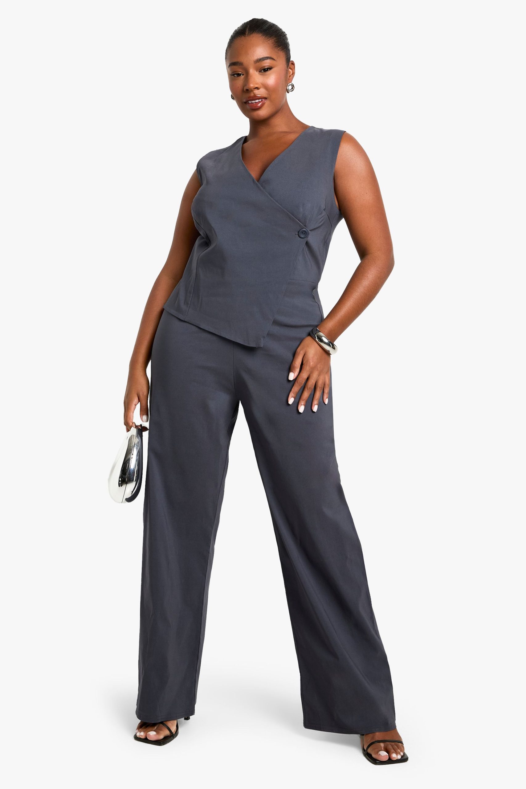 plus bengaline waistcoat jumpsuit