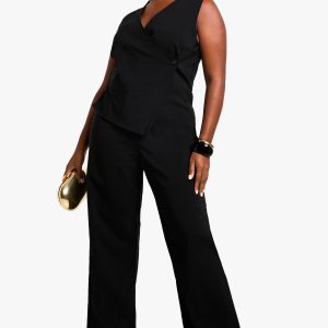 plus bengaline waistcoat jumpsuit