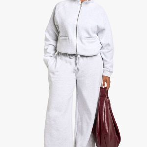 Plus Drawstring Waist Straight Leg Jogger