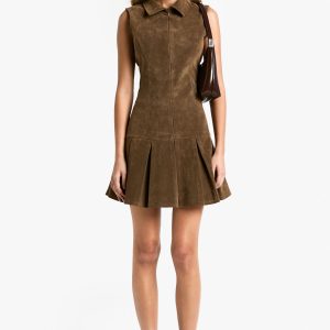 Suede Tennis Skirt Mini Dress