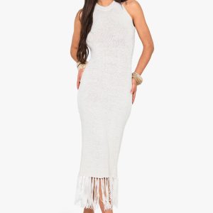 Tassel Detail Crochet Dress