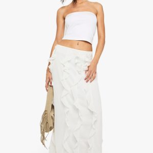 Chiffon Ruffle Maxi Skirt
