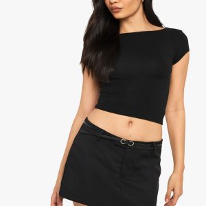 Tailored Mini Belt Detail Skort