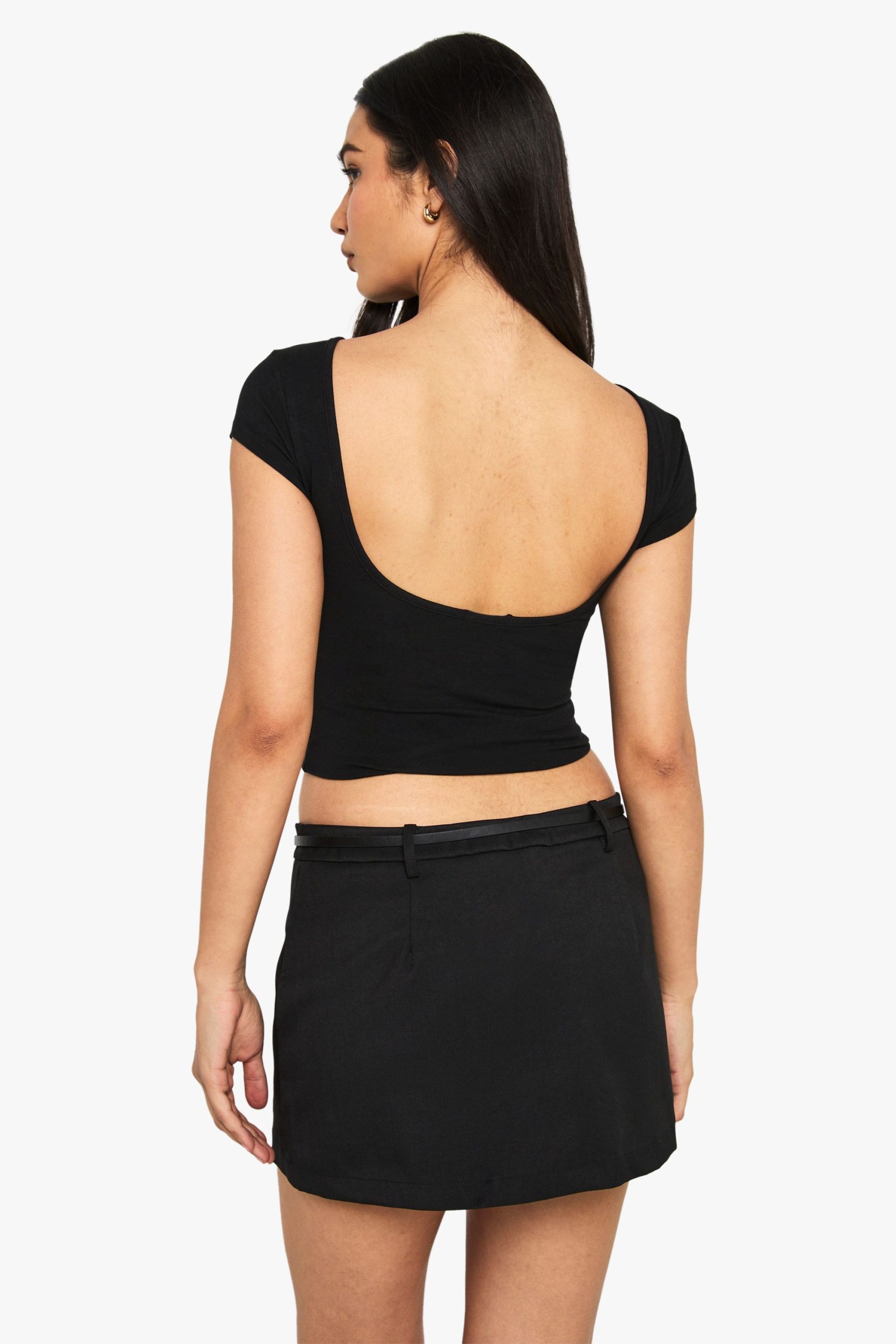 Tailored Mini Belt Detail Skort - Image 2