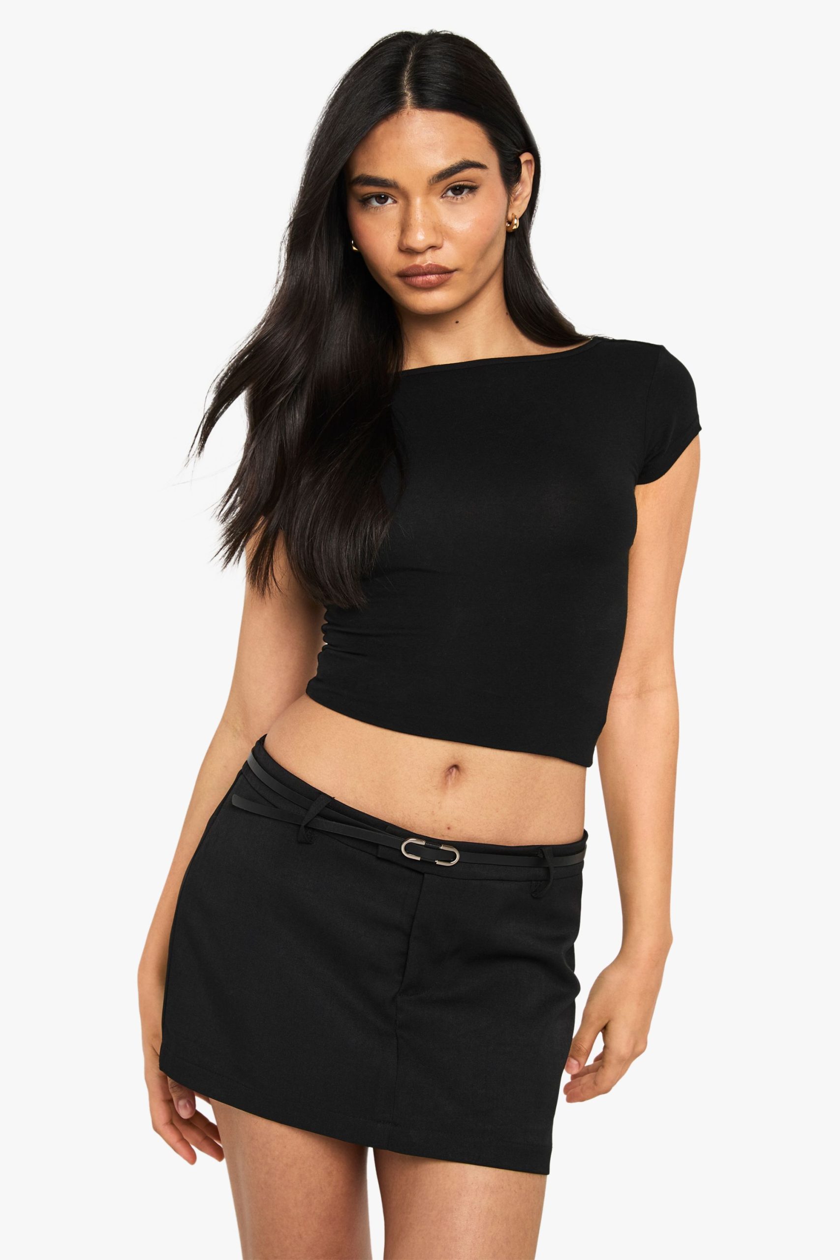 Tailored Mini Belt Detail Skort - Image 3