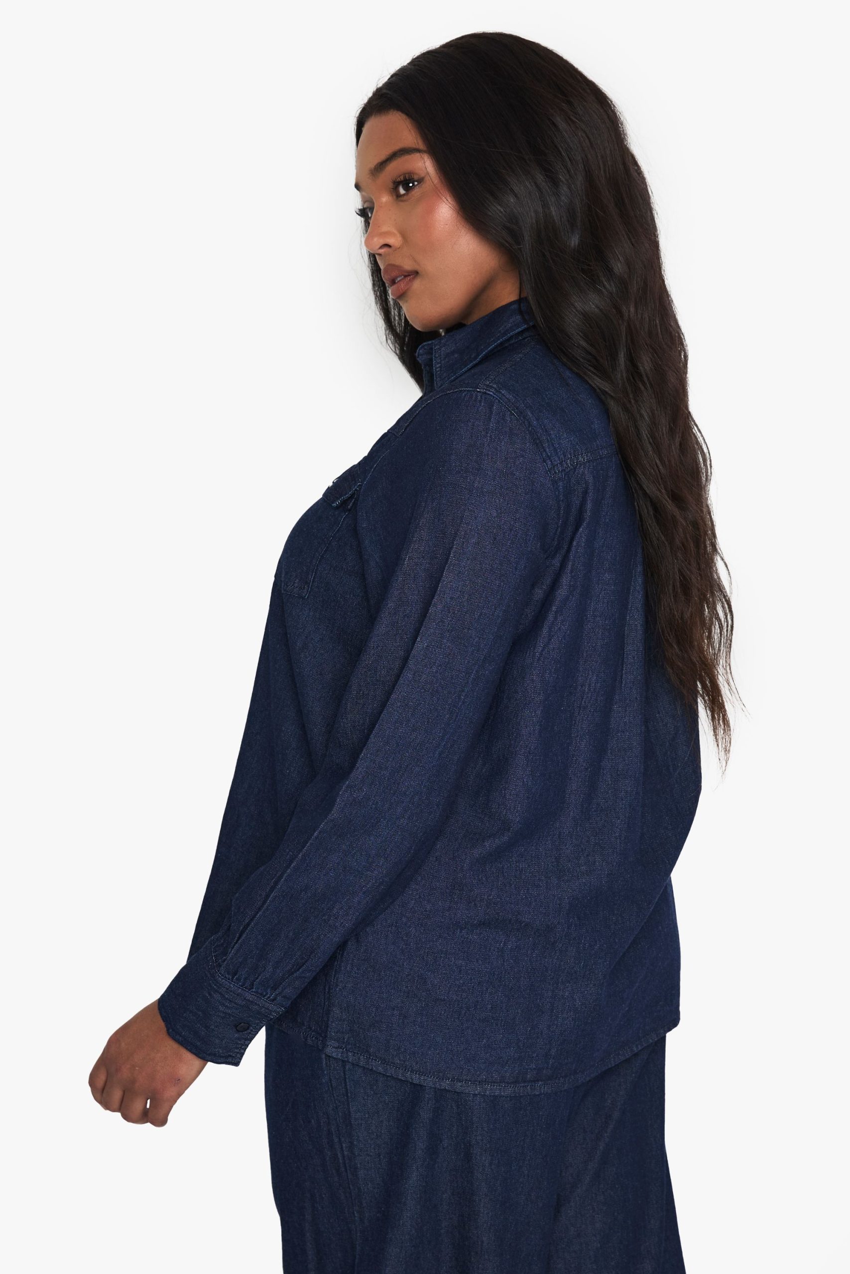 Plus Denim Western Shirt - Image 2