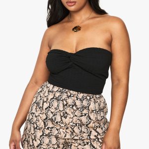 Plus Abstract Basic Elasticated Waist Short