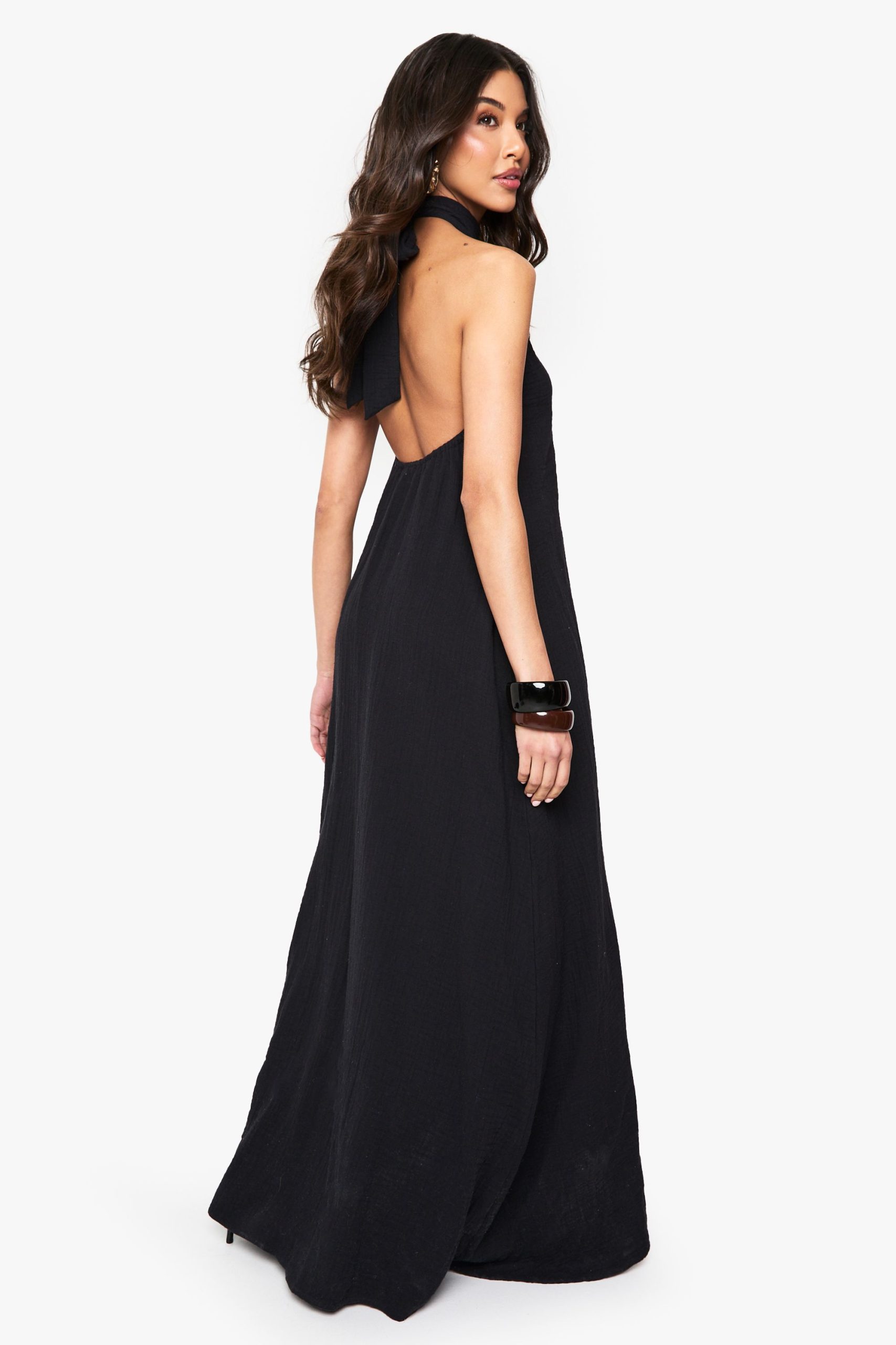 Cheesecloth Halterneck Maxi Dress - Image 2
