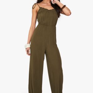 Cheesecloth Shoulder Jumpsuit