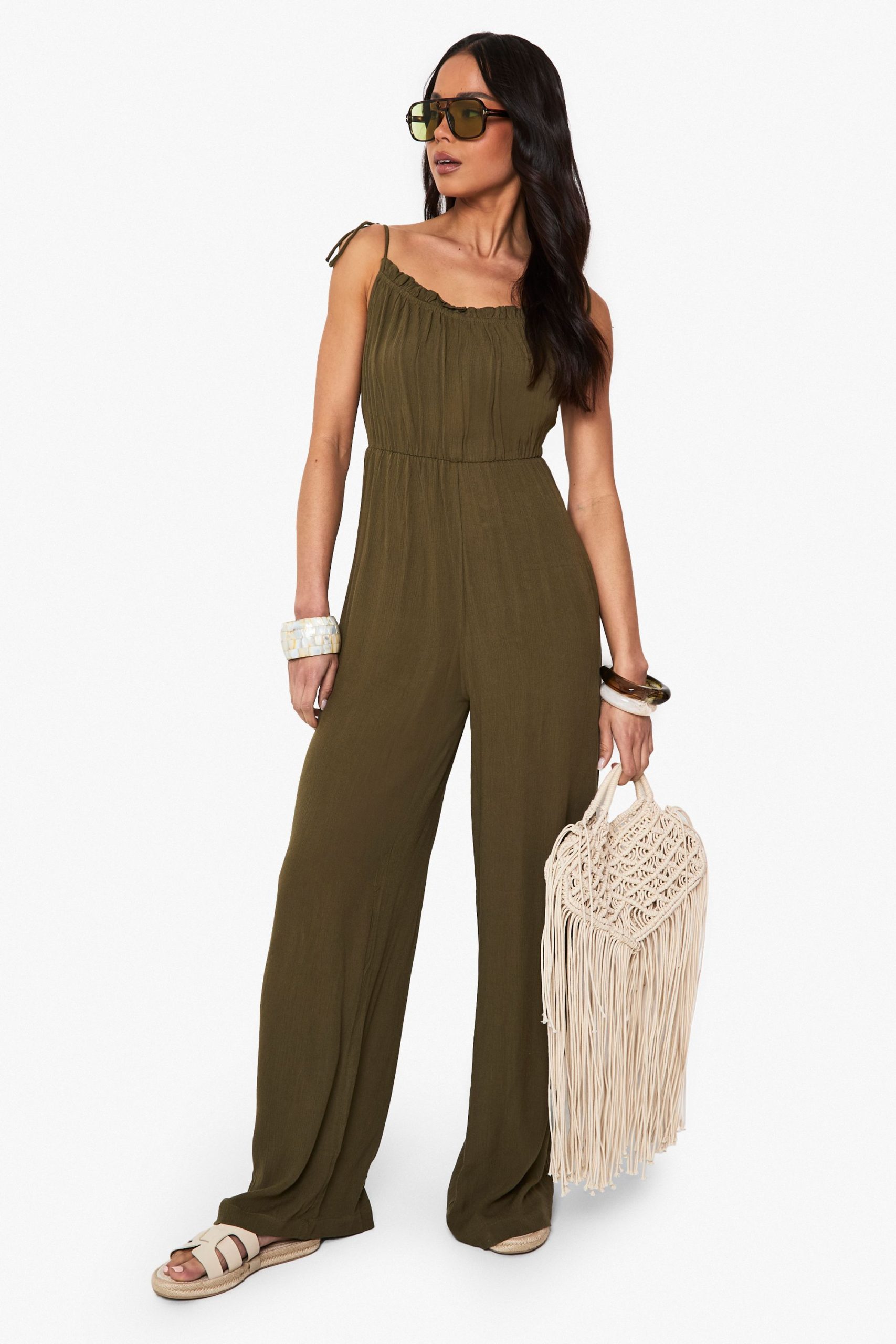 Cheesecloth Shoulder Jumpsuit - Image 3
