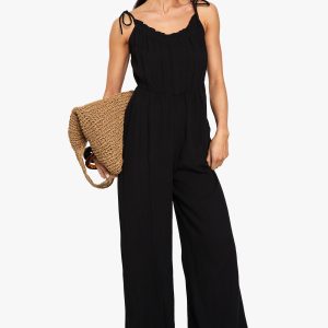 Cheesecloth Shoulder Jumpsuit