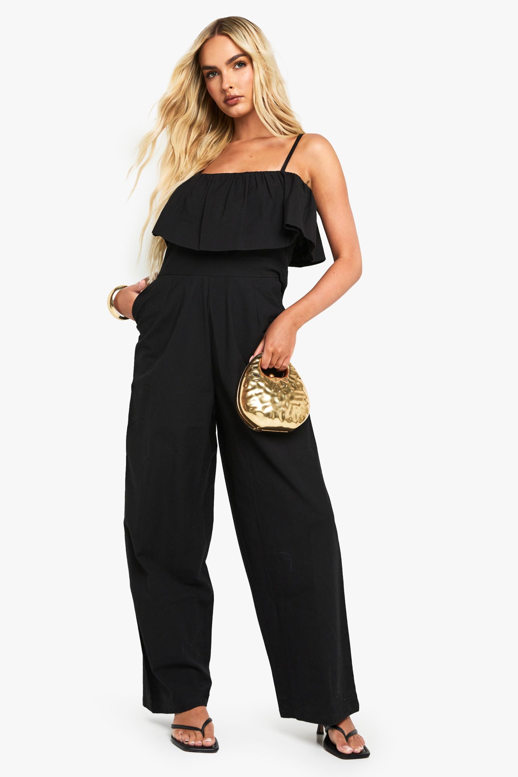 Cotton Blend Frill Jumpsuit - Image 3