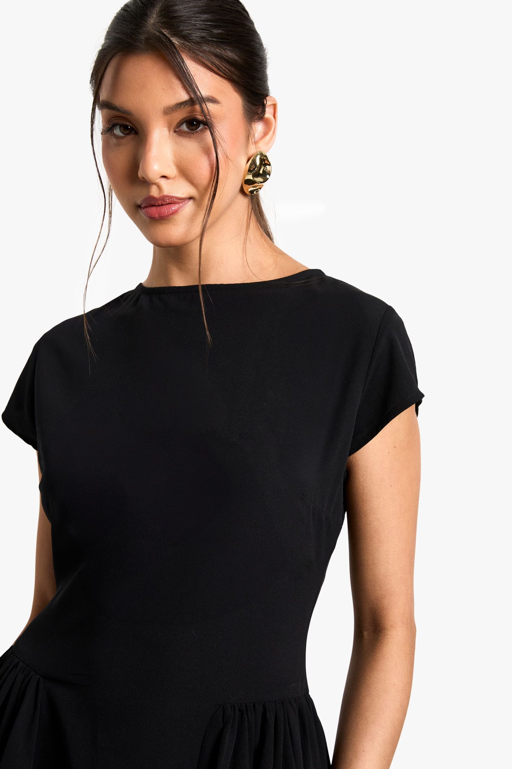 Textured Volume Skirt Midaxi Dress - Image 4