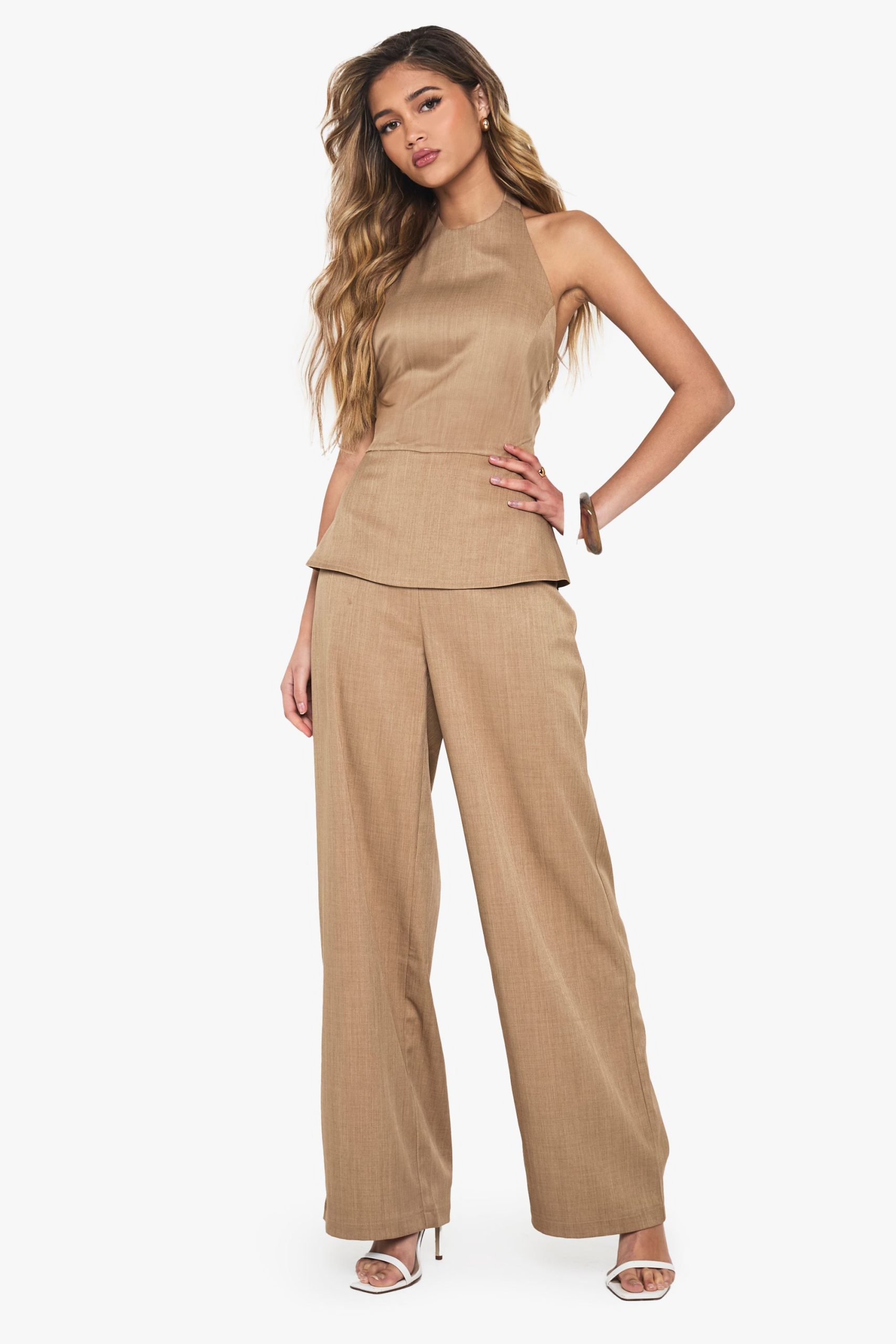 Tailored High Neck Waistcoat Jumpsuit - Image 3