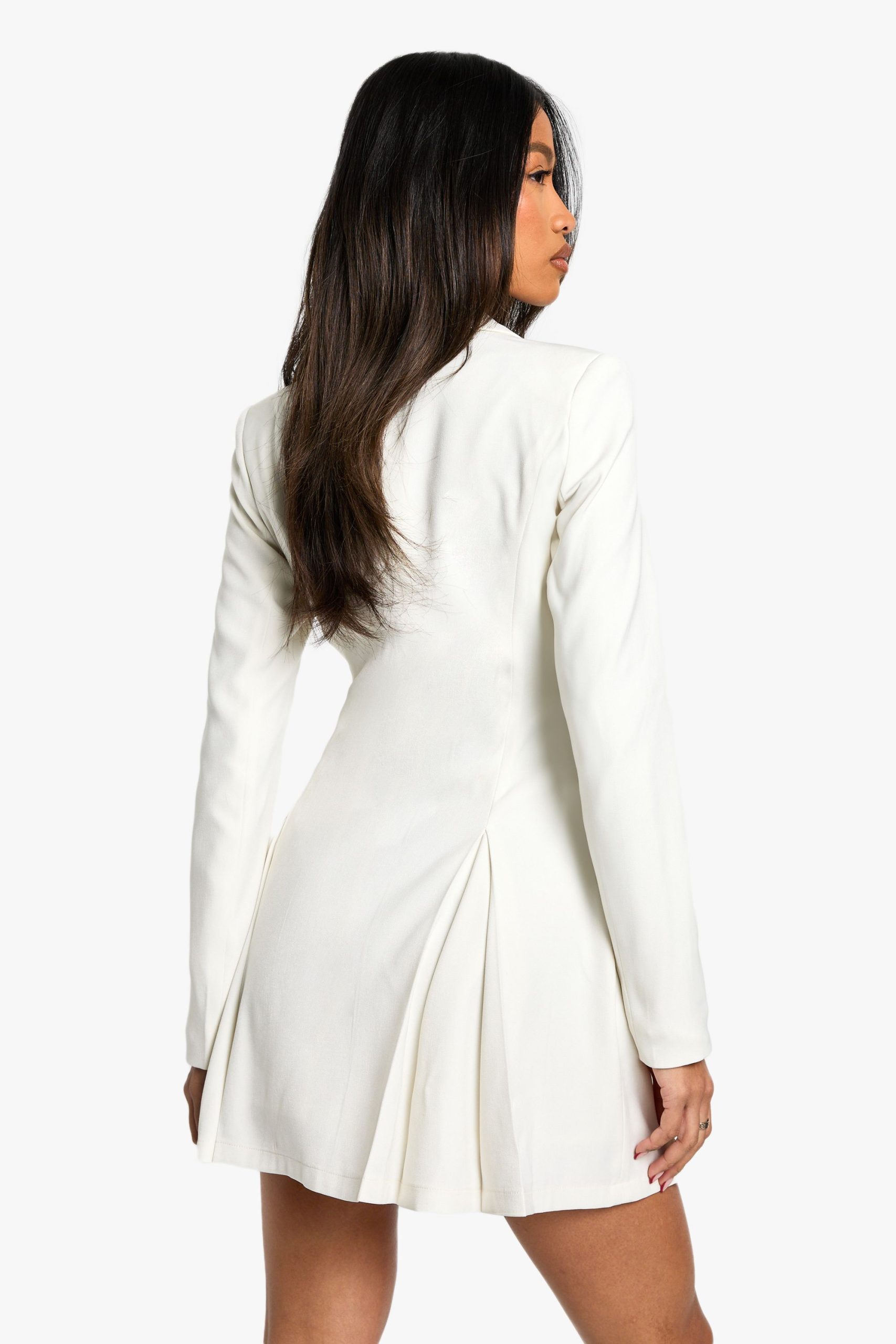 Tailored Hook & Eye Detail Cinched Waist Blazer dress - Image 2