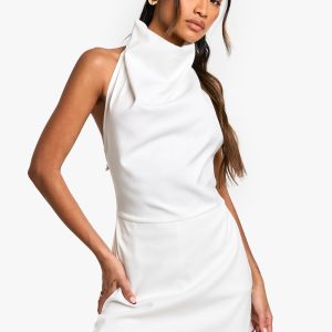 Tailored Cowl Neck Sccop Back Playsuit
