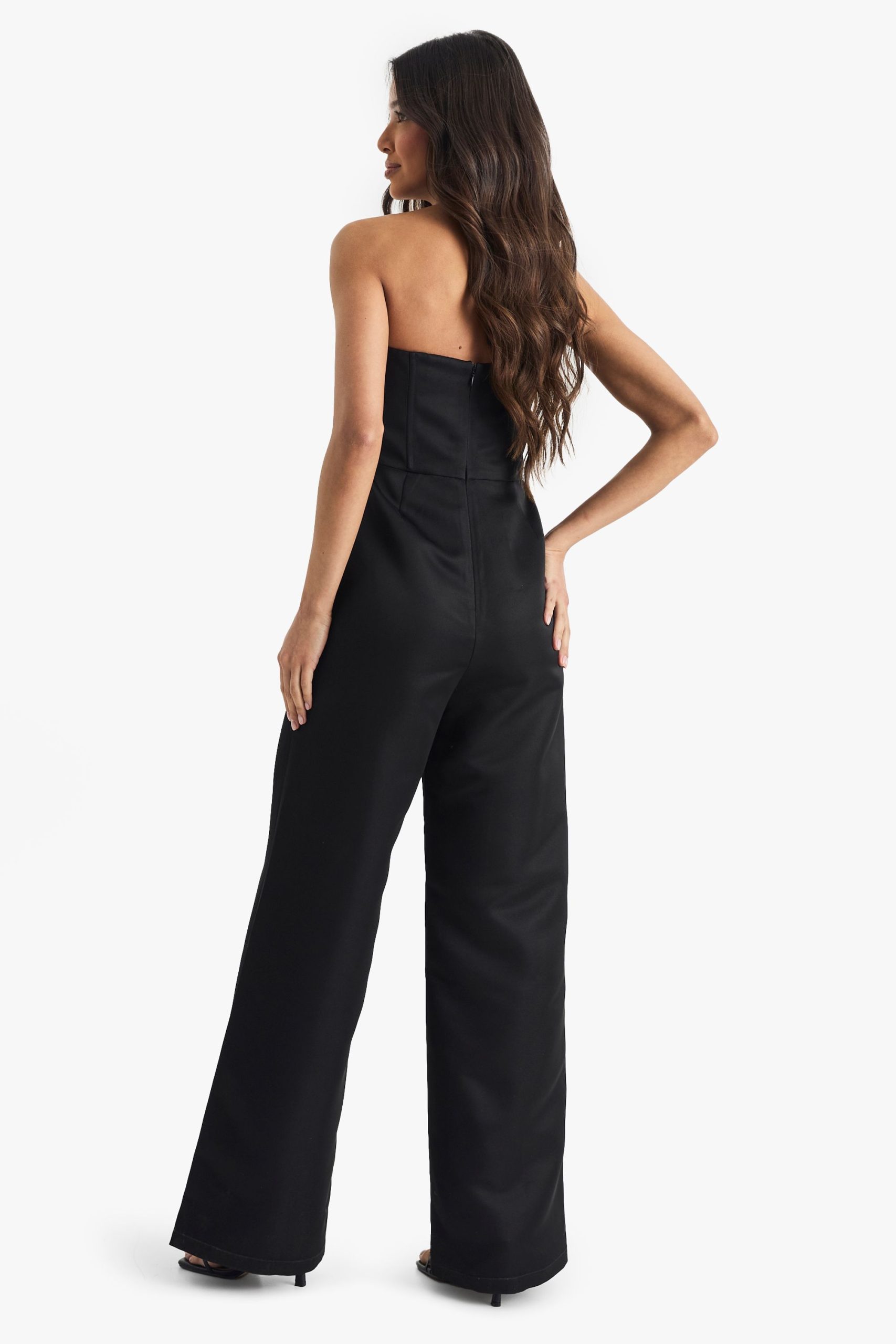 Premium Satin Halterneck Wide Leg Jumpsuit - Image 2